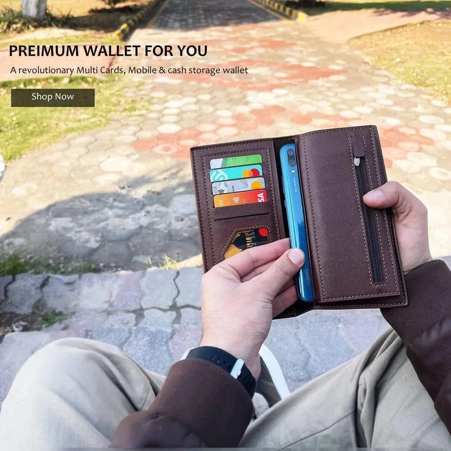 Premium Leather Wallet for Men – Stylish Croc Texture