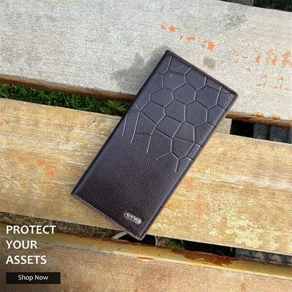 Premium Leather Wallet for Men – Stylish Croc Texture